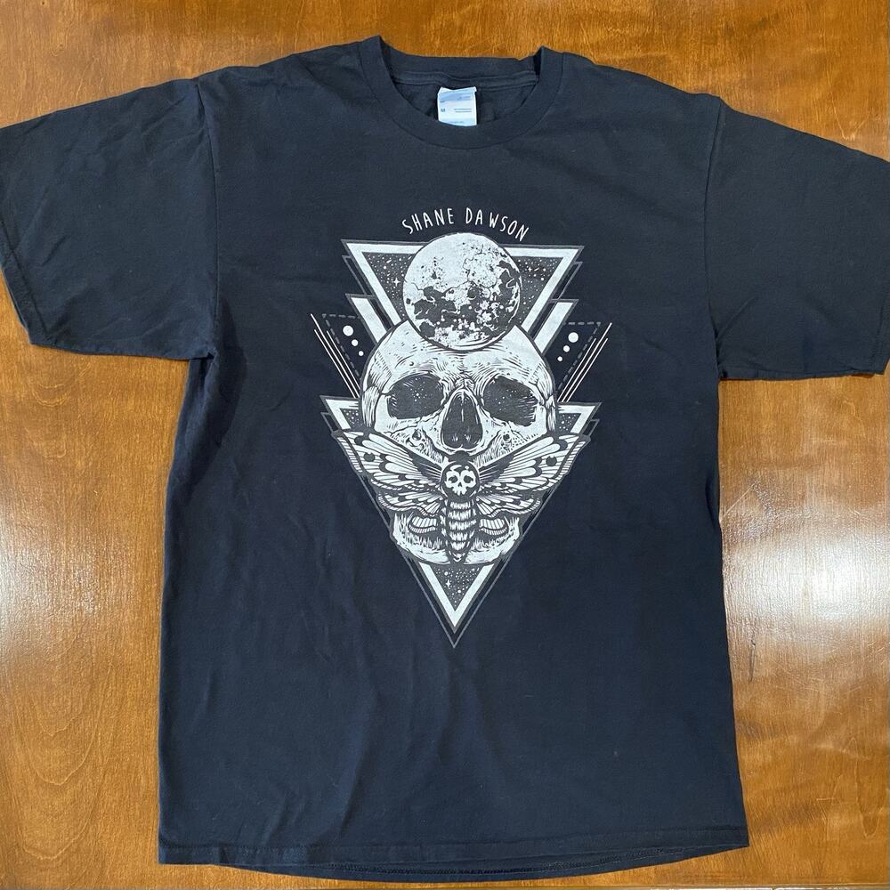 Shane Dawson Skull Death moth shirt mens Grunge Tattoo Goth Port & Company MED